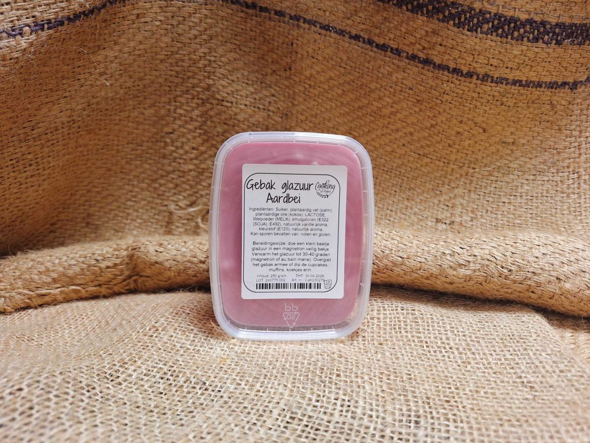 Gebak glazuur Aardbei – 250 gram