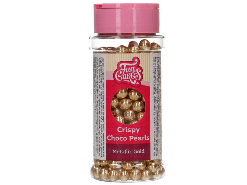 FunCakes Crispy Choco Pearls – Metallic Gold 60g - Afbeelding 3